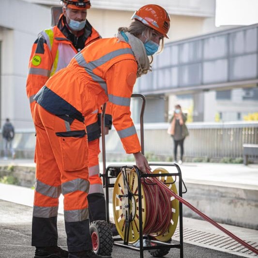 ligne de vie et de securite signalisation lumineuse chantier